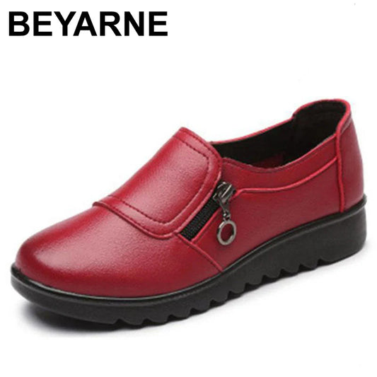 BEYARNE new arrival flats fashion ballet , genuine leather shoes for woman moccasins slip-on   sapatos femininos..//t